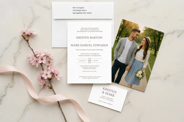 LDS Wedding Invitation Wording Guide design example 2