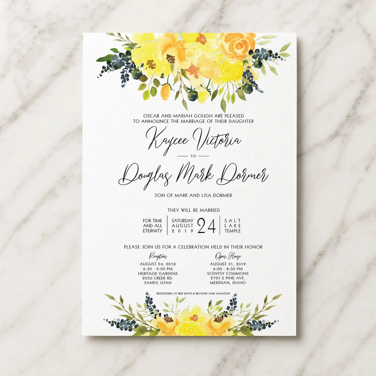 Custom LDS wedding invitation design 10