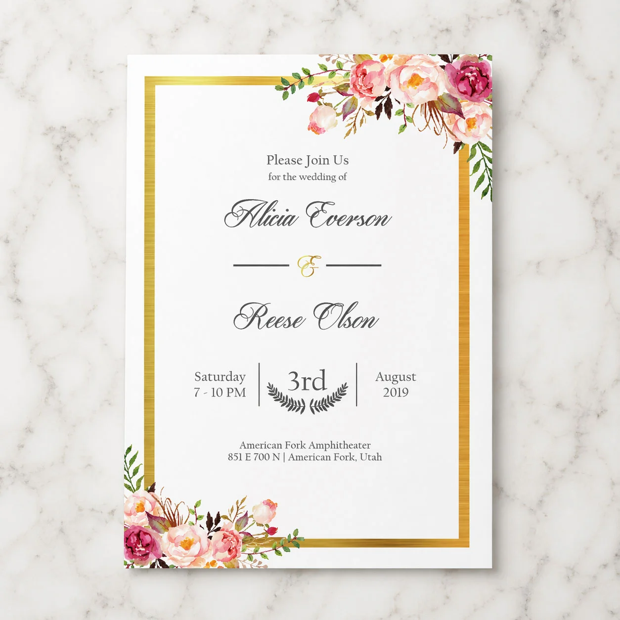 Custom LDS wedding invitation design 12