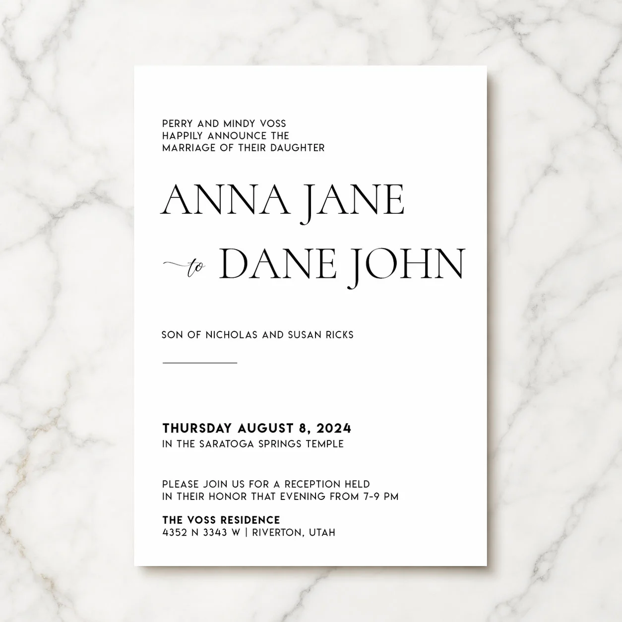 Custom LDS wedding invitation design 17