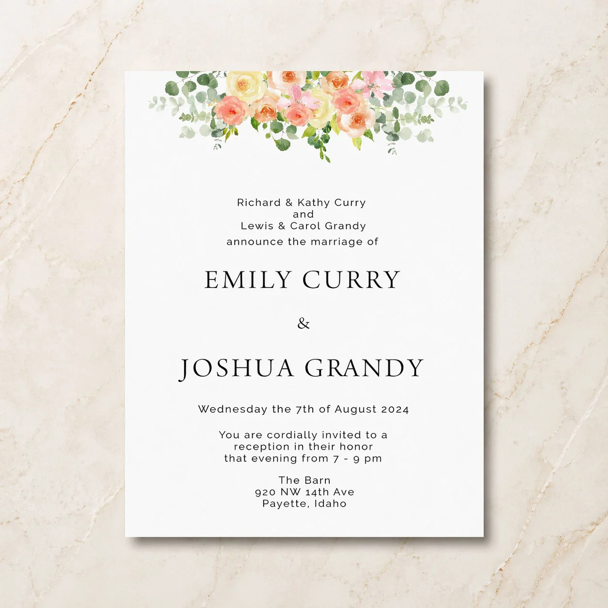 Custom LDS wedding invitation design 18
